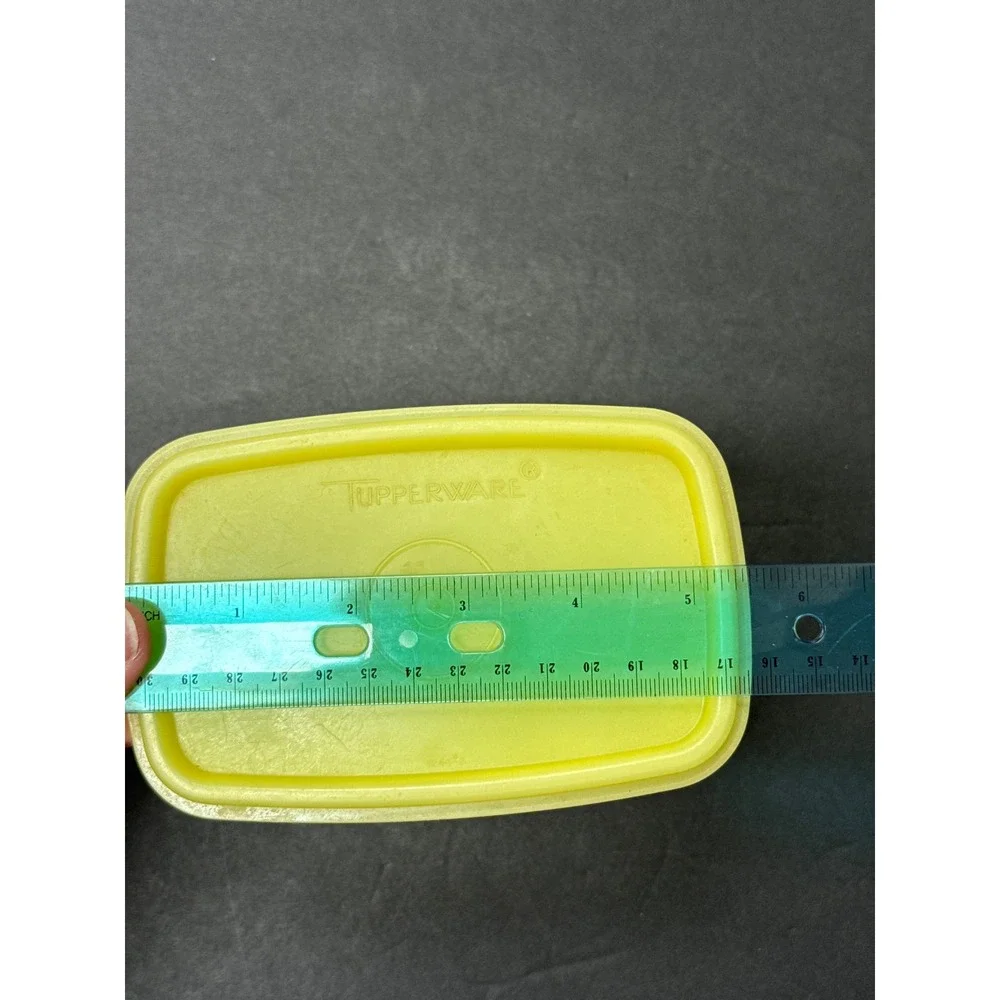 Vintage Tupperware Yellow Servalier Container with Lid 1243-8 Rectangular